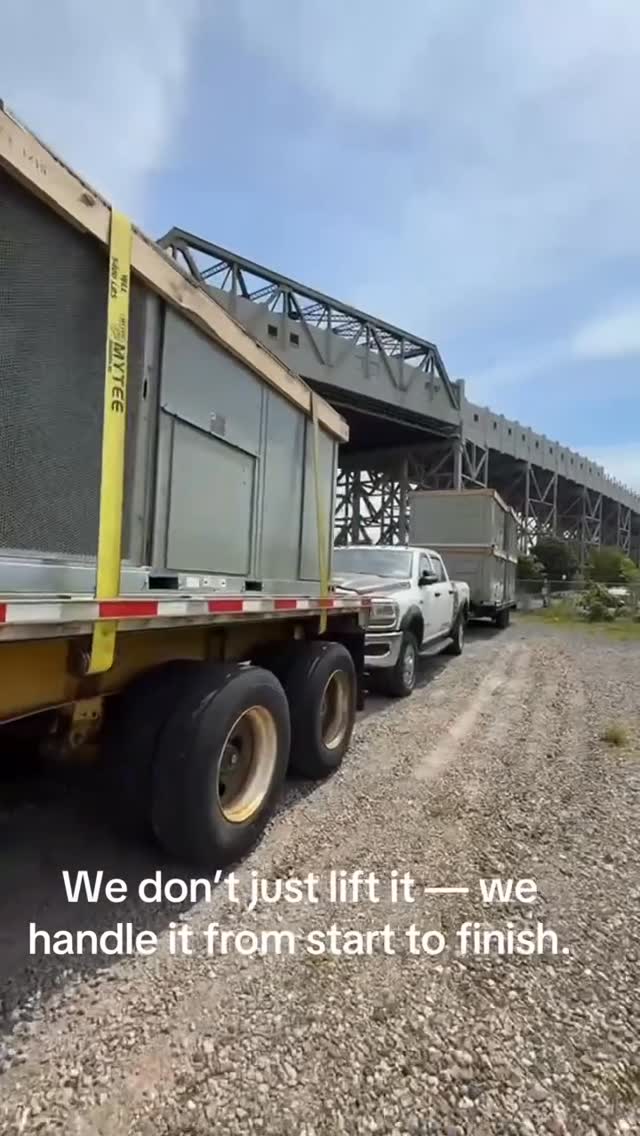 We don't just lift it — we handle it from start to finish. Hauling. Staging. Storage.
